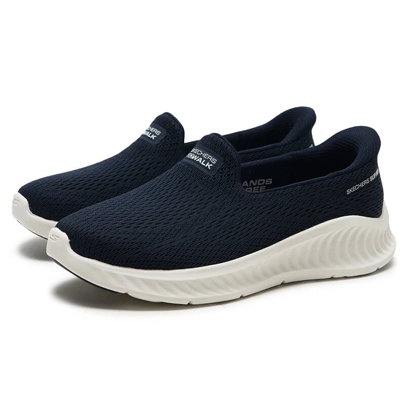 Skechers 125644-NVW Женские сл – обзор и цена Knit Fabric Lace Up Sneakers